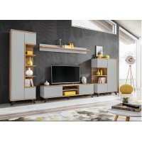 Vitrina BOGOTA 20 PVPG BA WSN Stejar Riviera / Gri Perlat Genarom AM